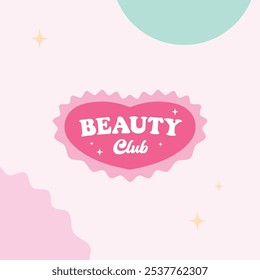 Beauty Club colorful cute logo design concept. Vector illustration template