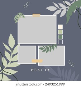 Beauty collage photo template elegant 