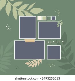 Beauty collage photo template elegant 