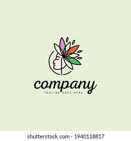 beauty colorful face logo icon vector template