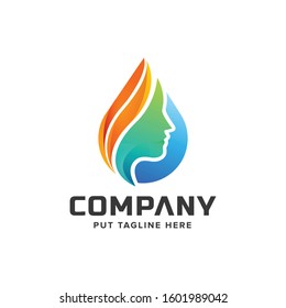 beauty colorful feminine logo for company