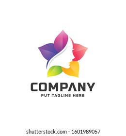 beauty colorful feminine logo for company