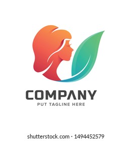 beauty colorful feminine spa salon model logo
