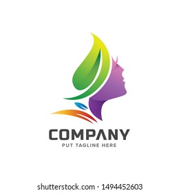 beauty colorful feminine spa salon model logo