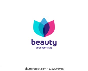 Beauty colorful unique logo symbol concept flower