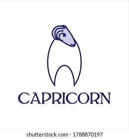 Beauty coloring sheep, Lamb Capricorn  zodiac logo design inspiration