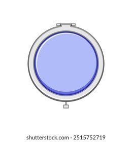 desenho animado espelho compacto de beleza. bolso de reflexão, cosmético bolsa, portátil elegante beleza compacto sinal espelho. isolado símbolo vetor ilustração