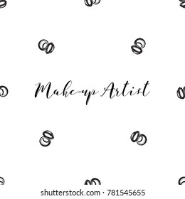 Beauty concept. Makeup artist fashion logo. Lettering fashion illustration.