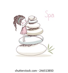 beauty concept, spa stones