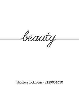 Beauty - Dauerhafte Linienzeichnung Typografie Schrift minimalistisches Design, Eine Linie zeichnen