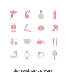 BEAUTY AND COSME ICON SET