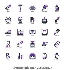 Beauty and Cosmetic icon pack for your website design, logo, app, UI. Beauty and Cosmetic icon mix line and solid design. Vector graphics illustration and editable stroke.