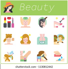 Beauty and cosmetic icon set illustration vector art