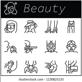 Beauty and cosmetic icon set illustration vector art