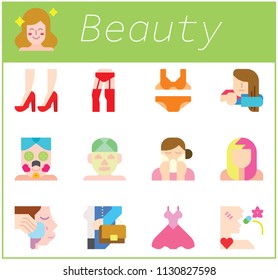 Beauty and cosmetic icon set illustration vector art