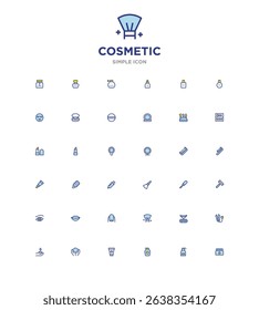 Beauty and cosmetic icons in color