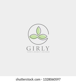 beauty cosmetic line art logo template vector illustration icon element
