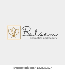 beauty cosmetic line art logo template vector illustration icon element