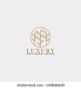 beauty cosmetic line art logo template vector illustration icon element