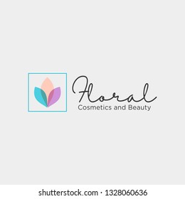 beauty cosmetic line art logo template vector illustration icon element