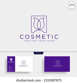 beauty cosmetic line art logo template vector illustration icon element