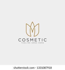 beauty cosmetic line art logo template vector illustration icon element