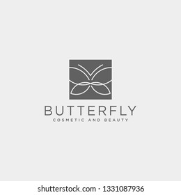 beauty cosmetic line art logo template vector illustration icon element