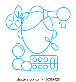 beauty and cosmetic line icon vector set illustration eps 10