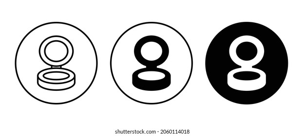 Beauty cosmetic, make up icon, Powder icon button, vector, sign, symbol, logo, illustration, editable stroke, flat design style isolated on white