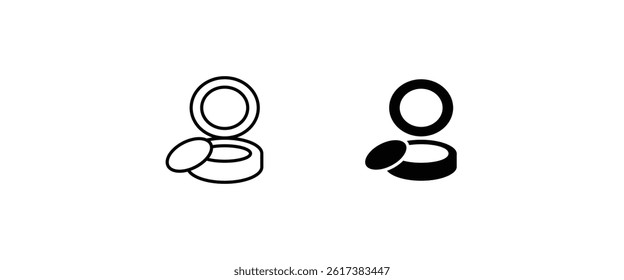 Beauty cosmetic, make up icon, Powder icon button, vector, sign, symbol, logo, illustration, editable stroke, flat design style isolated on white