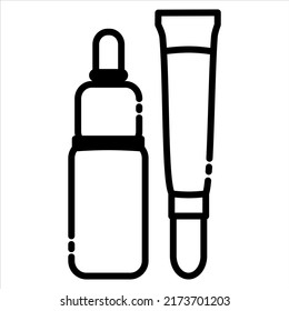 Beauty cosmetic make up vector line