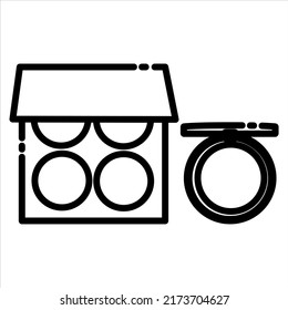 Beauty cosmetic make up vector line