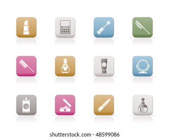 beauty, cosmetic and make-up icons - vector icon set