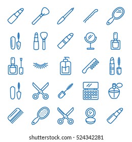 Beauty Cosmetic Minimalistic Flat Line Outline Stroke Icon Pictogram Symbol Set Collection - Shutterstock ID 524342281