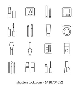 Beauty Cosmetic pictogram icon set