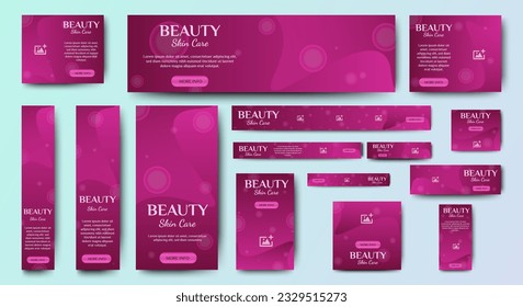 Beauty cosmetic products ads banner template design. vector