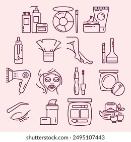 BEAUTY - COSMETIC - SELFCARE ICON SET