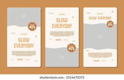 beauty and cosmetic template for social media or poster vector template design. Potrait template with image area