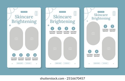 beauty and cosmetic template for social media or poster vector template design. Potrait template with image area