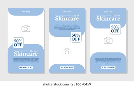 beauty and cosmetic template for social media or poster vector template design. Potrait template with image area
