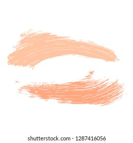 Beauty and cosmetics brush strokes vector background. Girly lines collection, makeup swatches, set of cosmetic texture stains. Vector