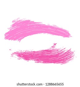 Beauty and cosmetics brush strokes vector background. Girly lines collection, makeup swatches, set of cosmetic texture stains. Vector