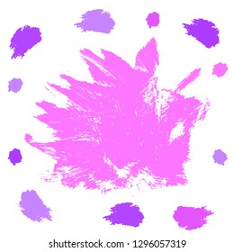 Beauty and cosmetics brush strokes vector background. Girly lines collection, makeup swatches, set of cosmetic texture stains. Vector