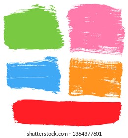 Beauty and cosmetics brush strokes vector background. Girly lines collection, makeup swatches, set of cosmetic texture stains. Vector
