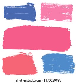 Beauty and cosmetics brush strokes vector background. Girly lines collection, makeup swatches, set of cosmetic texture stains. Vector