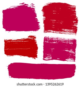 Beauty and cosmetics brush strokes vector background. Girly lines collection, makeup swatches, set of cosmetic texture stains. Vector
