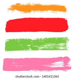 Beauty and cosmetics brush strokes vector background. Girly lines collection, makeup swatches, set of cosmetic texture stains. Vector