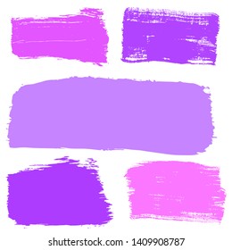 Beauty and cosmetics brush strokes vector background. Girly lines collection, makeup swatches, set of cosmetic texture stains. Vector