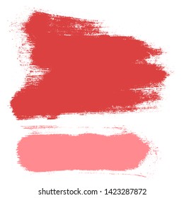 Beauty and cosmetics brush strokes vector background. Girly lines collection, makeup swatches, set of cosmetic texture stains. Vector