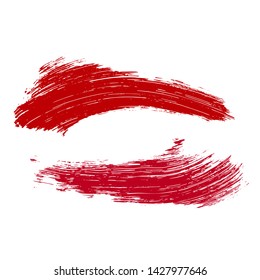 Beauty and cosmetics brush strokes vector background. Girly lines collection, makeup swatches, set of cosmetic texture stains. Vector